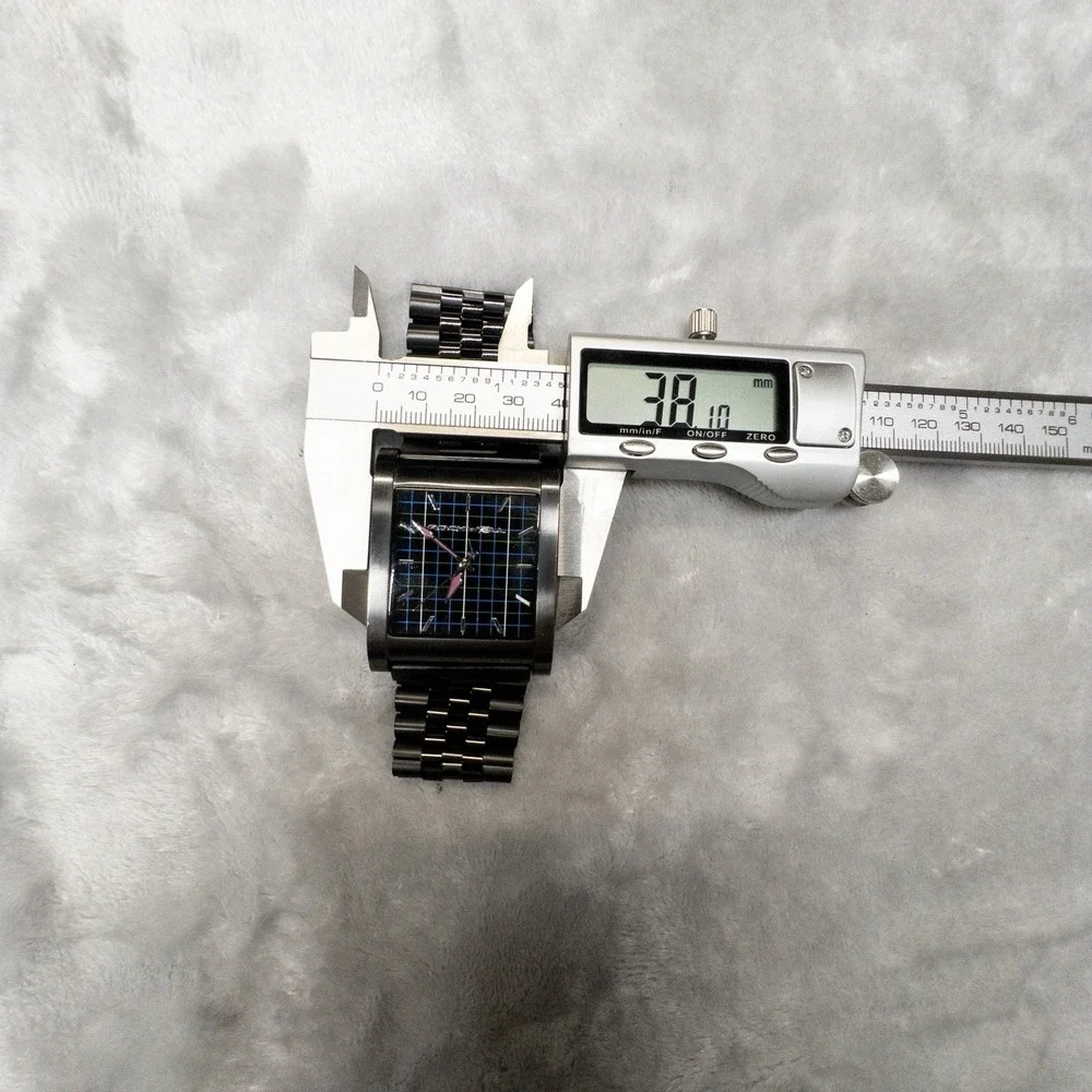Rockwell Time The Rook 38mm Mens Watch New Band And Battery Grid Pattern Dial